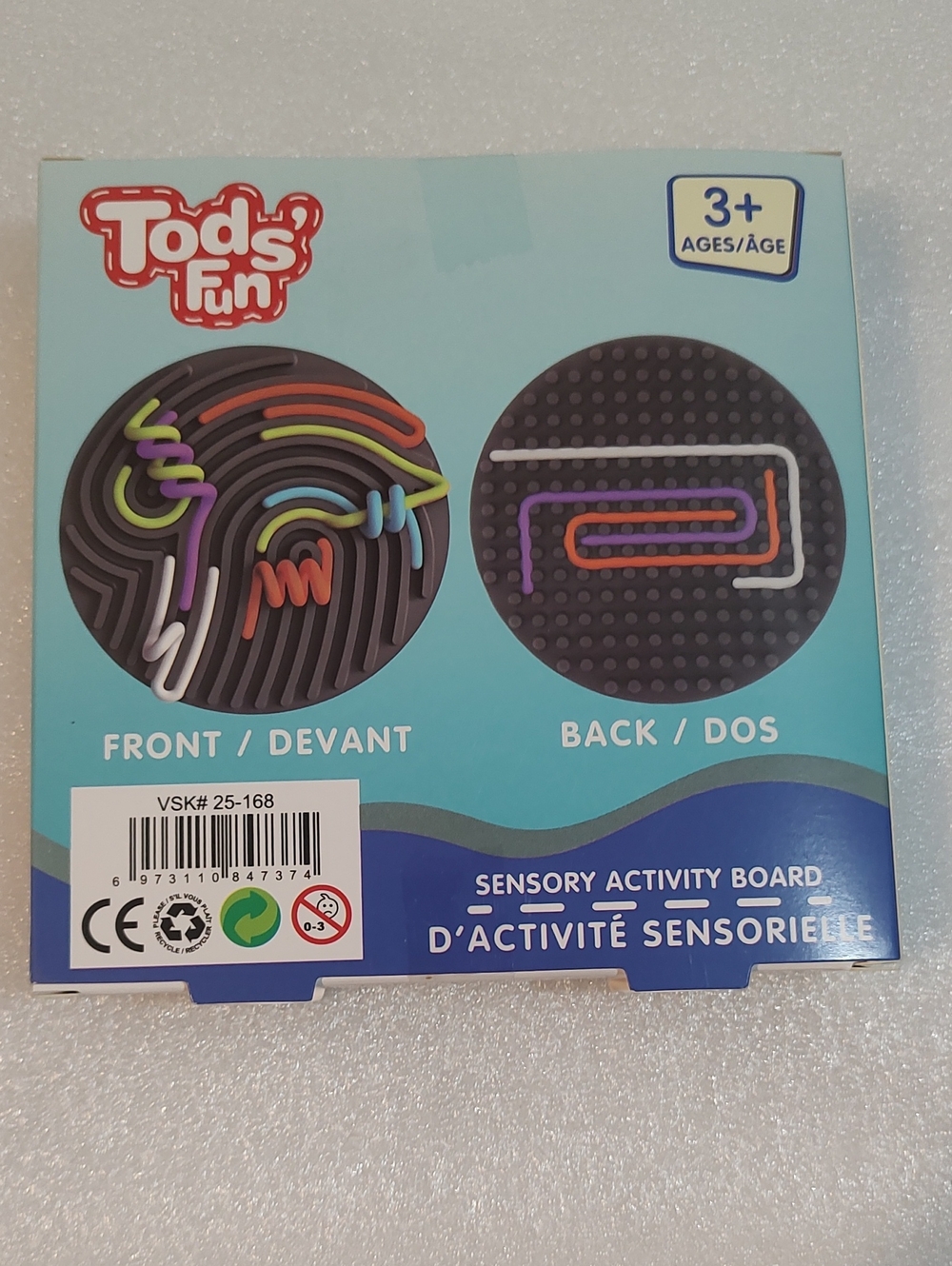 Tod's Fun Sensory Activity Board with Bright Rainbow Cords